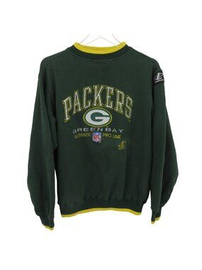 VTG Pro Line NFL Women Large Green Bay Packers Embroidered Pullover Sweatshirt